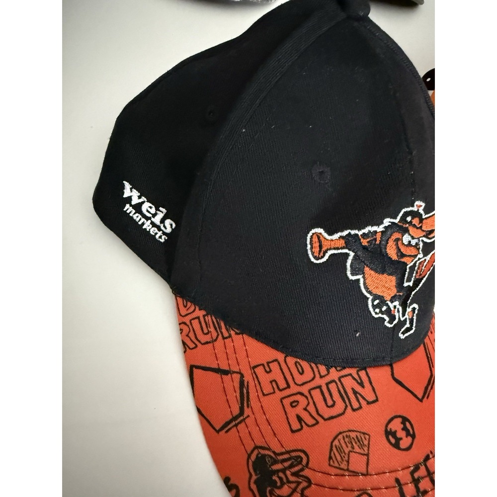 Orioles Kids Baseball‎ Cap Hat Weis Markets Black & Orange  LET'S GO HOME RUN